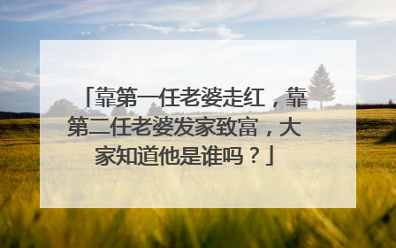 靠第一任老婆走红，靠第二任老婆发家致富，大家知道他是谁吗？