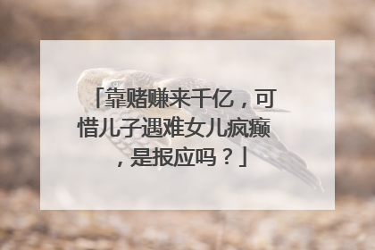 靠赌赚来千亿，可惜儿子遇难女儿疯癫，是报应吗？