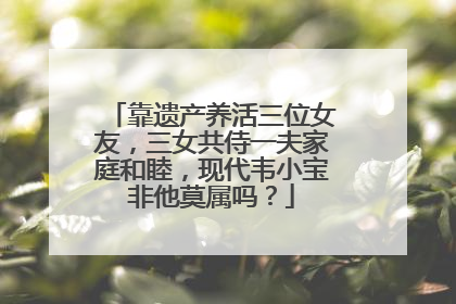 靠遗产养活三位女友,三女共侍一夫家庭和睦,现代韦小宝非他莫属吗?