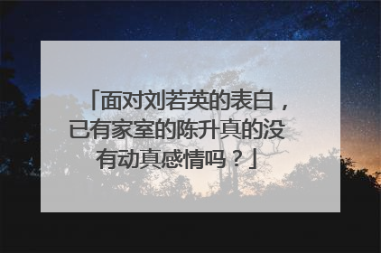 面对刘若英的表白，已有家室的陈升真的没有动真感情吗？