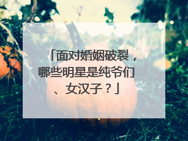 面对婚姻破裂,哪些明星是纯爷们、女汉子?