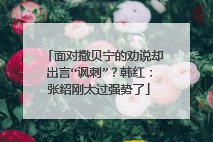 面对撒贝宁的劝说却出言“讽刺”?韩红:张绍刚太过强势了