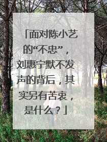 面对陈小艺的“不忠”，刘惠宁默不发声的背后，其实另有苦衷，是什么？