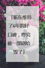 靳东维持了6年的好口碑，终究被一部剧给毁了