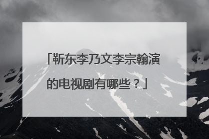 靳东李乃文李宗翰演的电视剧有哪些？
