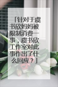 针对于虞书欣妈妈被限制消费一事,虞书欣工作室对此事作出了什么回应?