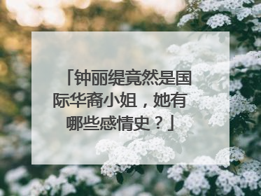钟丽缇竟然是国际华裔小姐，她有哪些感情史？