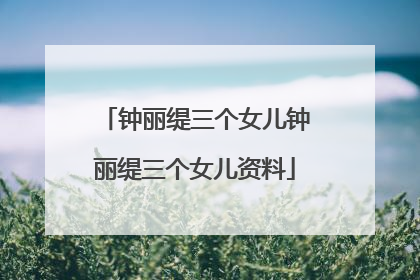 钟丽缇三个女儿钟丽缇三个女儿资料