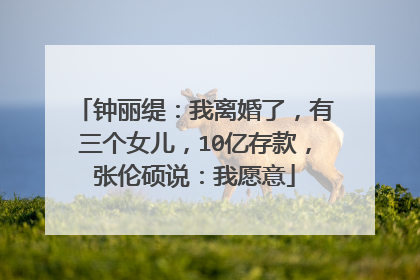 钟丽缇：我离婚了，有三个女儿，10亿存款，张伦硕说：我愿意