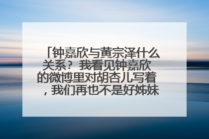 钟嘉欣与黄宗泽什么关系? 我看见钟嘉欣的微博里对胡杏儿写着,我们再也不是好姊妹,这段话,