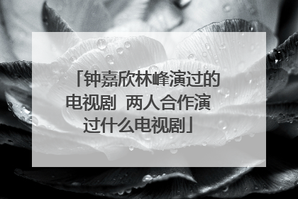 钟嘉欣林峰演过的电视剧 两人合作演过什么电视剧