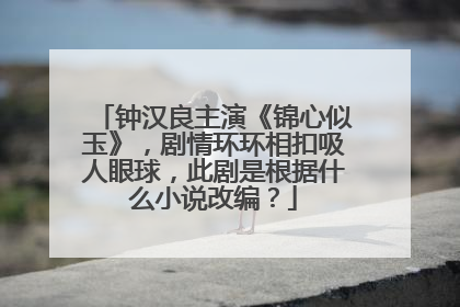 钟汉良主演《锦心似玉》，剧情环环相扣吸人眼球，此剧是根据什么小说改编？