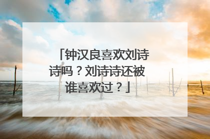 钟汉良喜欢刘诗诗吗？刘诗诗还被谁喜欢过？