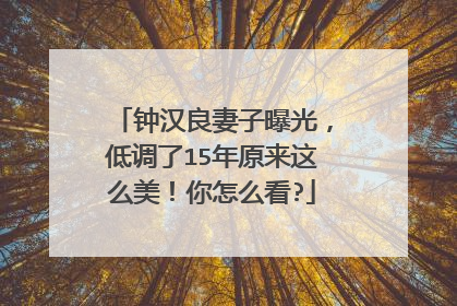 钟汉良妻子曝光，低调了15年原来这么美！你怎么看?