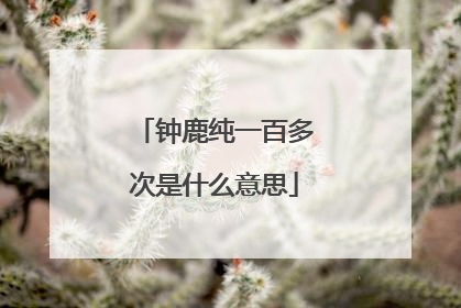 钟鹿纯一百多次是什么意思