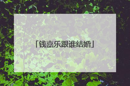 钱嘉乐跟谁结婚