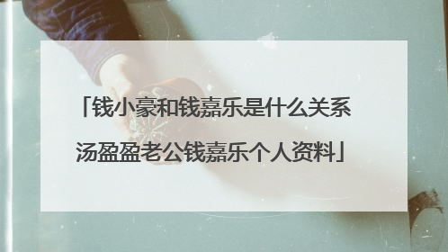 钱小豪和钱嘉乐是什么关系 汤盈盈老公钱嘉乐个人资料