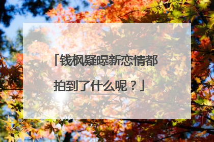 钱枫疑曝新恋情都拍到了什么呢?