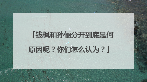 钱枫和孙俪分开到底是何原因呢？你们怎么认为？