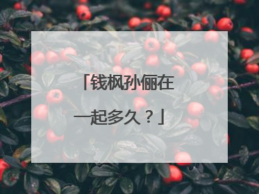 钱枫孙俪在一起多久?