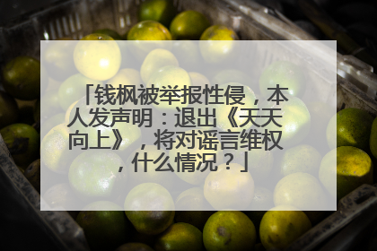 钱枫被举报性侵,本人发声明:退出《天天向上》,将对谣言维权,什么情况?