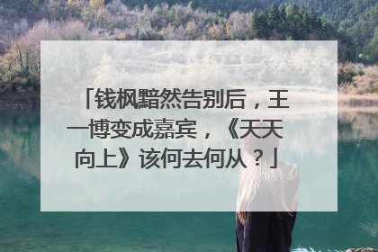 钱枫黯然告别后，王一博变成嘉宾，《天天向上》该何去何从？