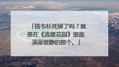 钱韦杉死掉了吗？就是在《流星花园》里面演藤堂静的那个。