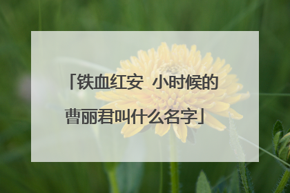 铁血红安 小时候的曹丽君叫什么名字