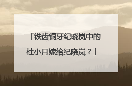 铁齿铜牙纪晓岚中的杜小月嫁给纪晓岚？