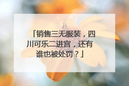 销售三无服装，四川可乐二进宫，还有谁也被处罚？