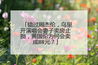 错过周杰伦，鸟巢开演唱会妻子卖房止损，黄国伦为何会卖成88元？