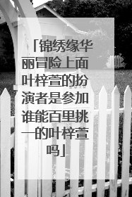 锦绣缘华丽冒险上面叶梓萱的扮演者是参加谁能百里挑一的叶梓萱吗