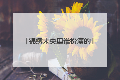 锦绣未央里谁扮演的