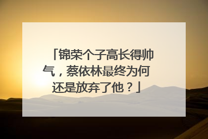 锦荣个子高长得帅气，蔡依林最终为何还是放弃了他？
