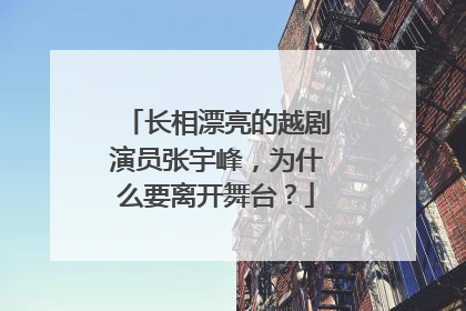 长相漂亮的越剧演员张宇峰,为什么要离开舞台?