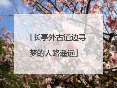 长亭外古道边寻梦的人路遥远