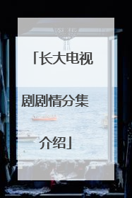 长大电视剧剧情分集介绍