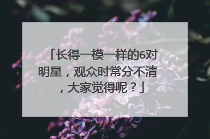 长得一模一样的6对明星,观众时常分不清,大家觉得呢?