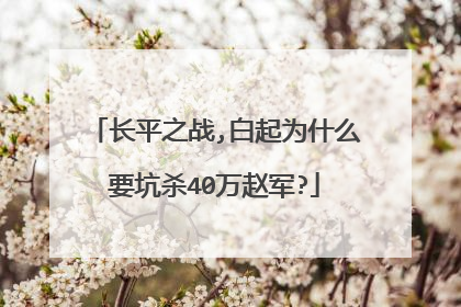 长平之战,白起为什么要坑杀40万赵军?