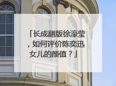 长成翻版徐濠莹,如何评价陈奕迅女儿的颜值?