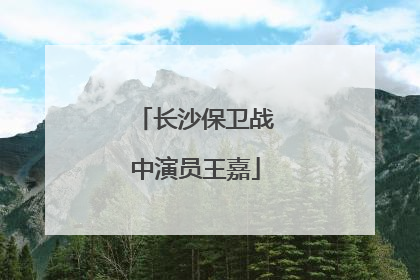 长沙保卫战中演员王嘉