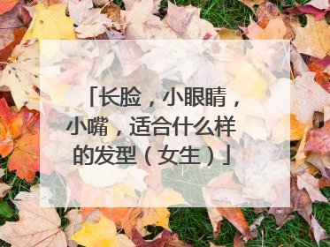 长脸，小眼睛，小嘴，适合什么样的发型（女生）