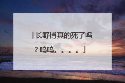 长野博真的死了吗？呜呜。。。。