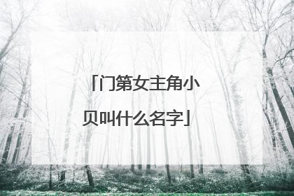 门第女主角小贝叫什么名字