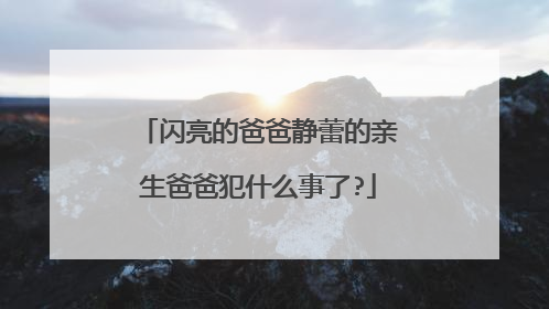 闪亮的爸爸静蕾的亲生爸爸犯什么事了?