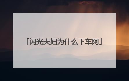 闪光夫妇为什么下车阿