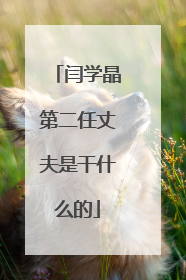 闫学晶第二任丈夫是干什么的