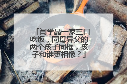 闫学晶一家三口吃饭,同母异父的两个孩子同框,孩子和谁更相像?