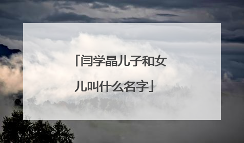闫学晶儿子和女儿叫什么名字