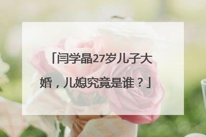 闫学晶27岁儿子大婚,儿媳究竟是谁?